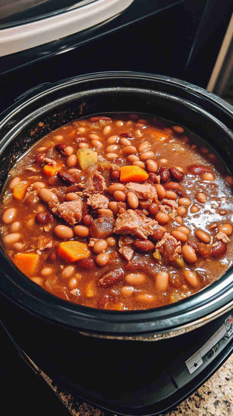 Deliciously Thick Crock Pot 15 Bean Soup