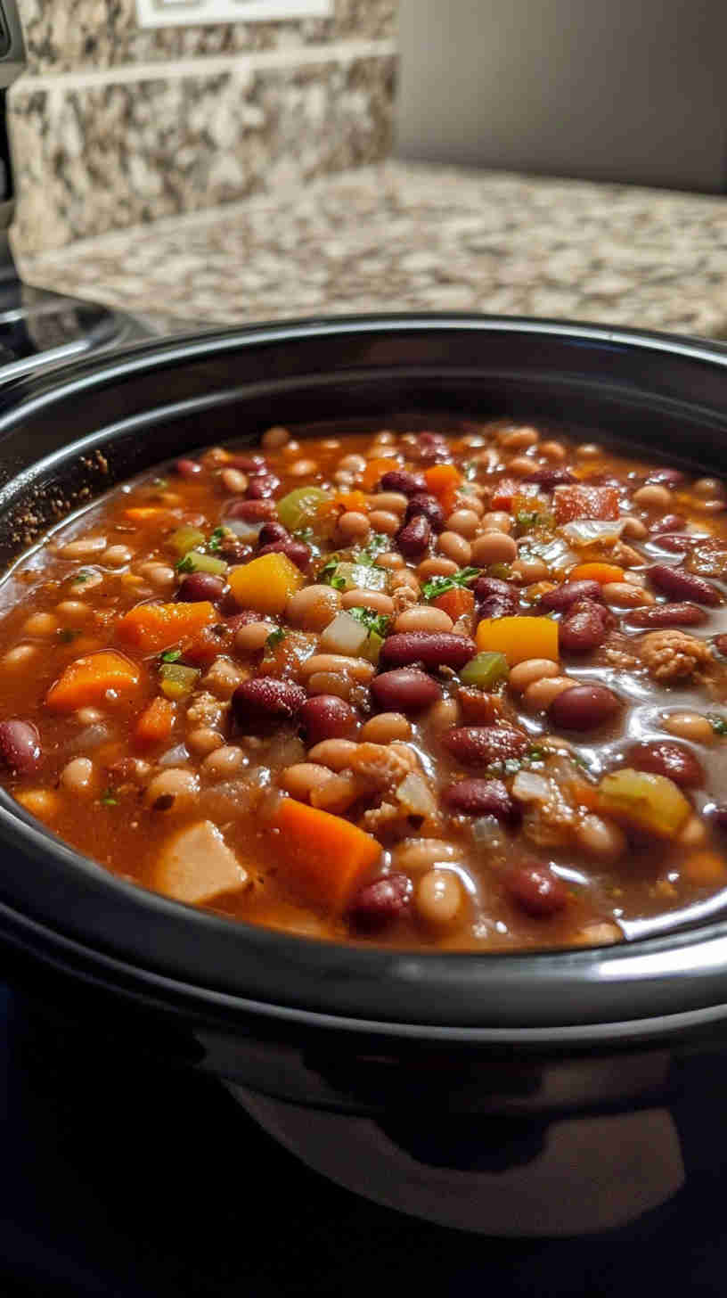 Deliciously Thick Crock Pot 15 Bean Soup