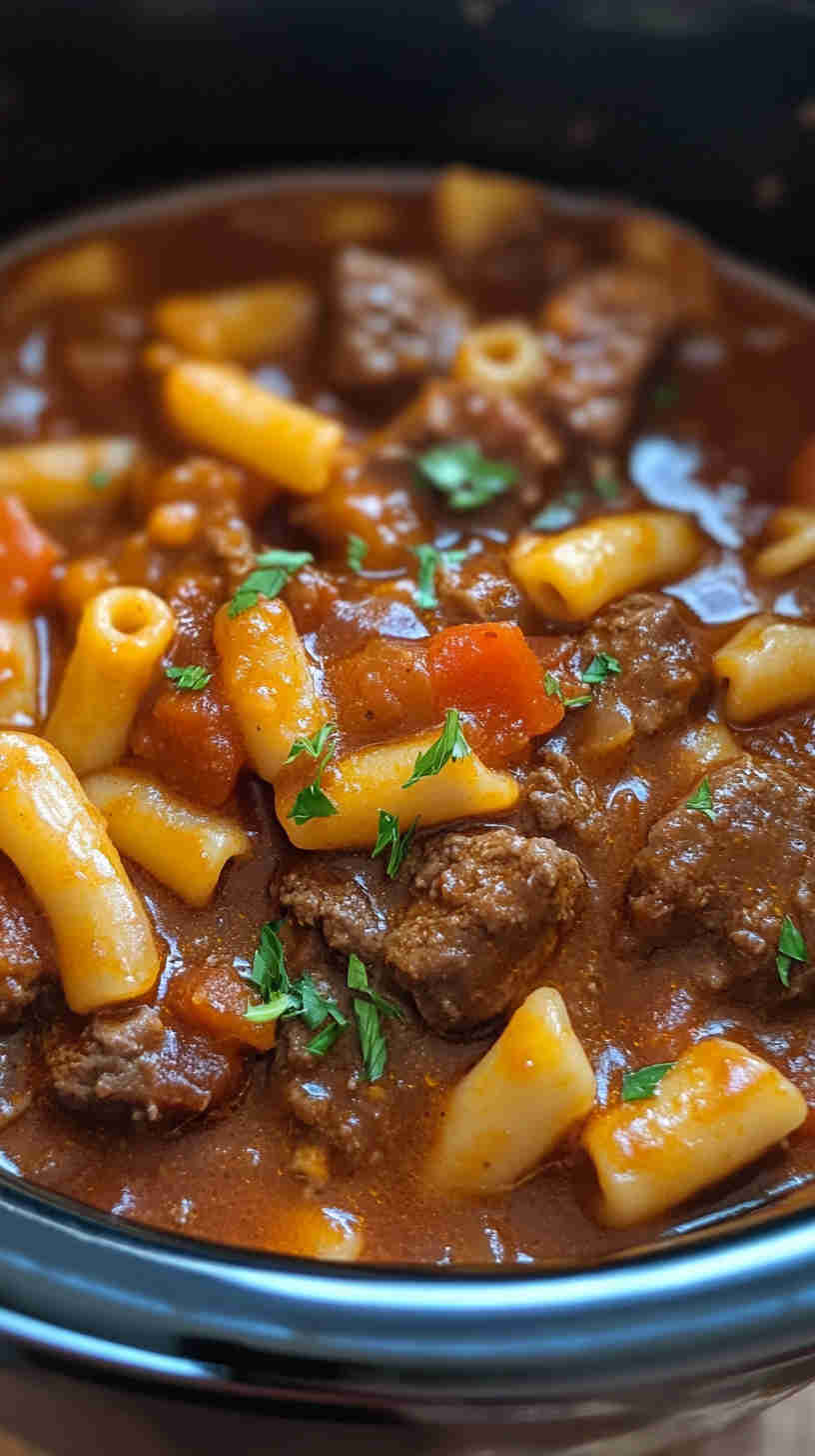Easy Crockpot Beef Goulash