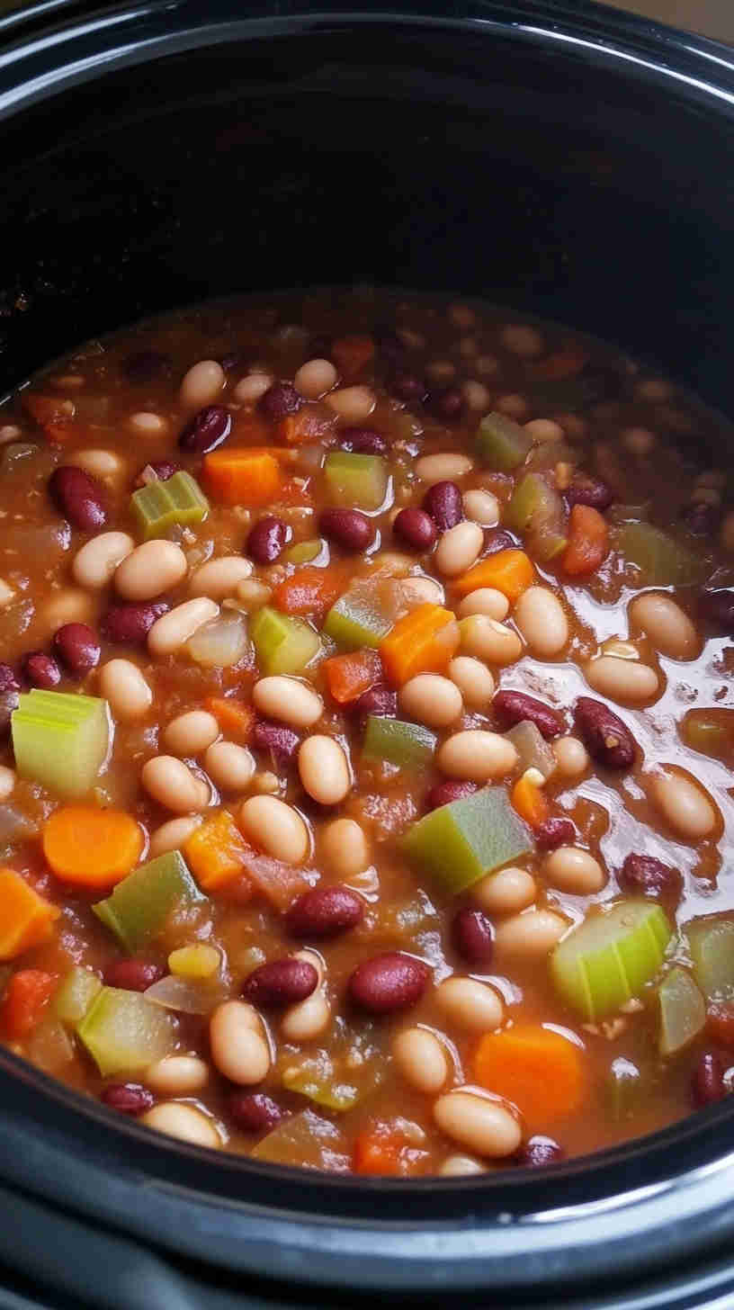 Easy Slow Cooker 15 Bean Soup
