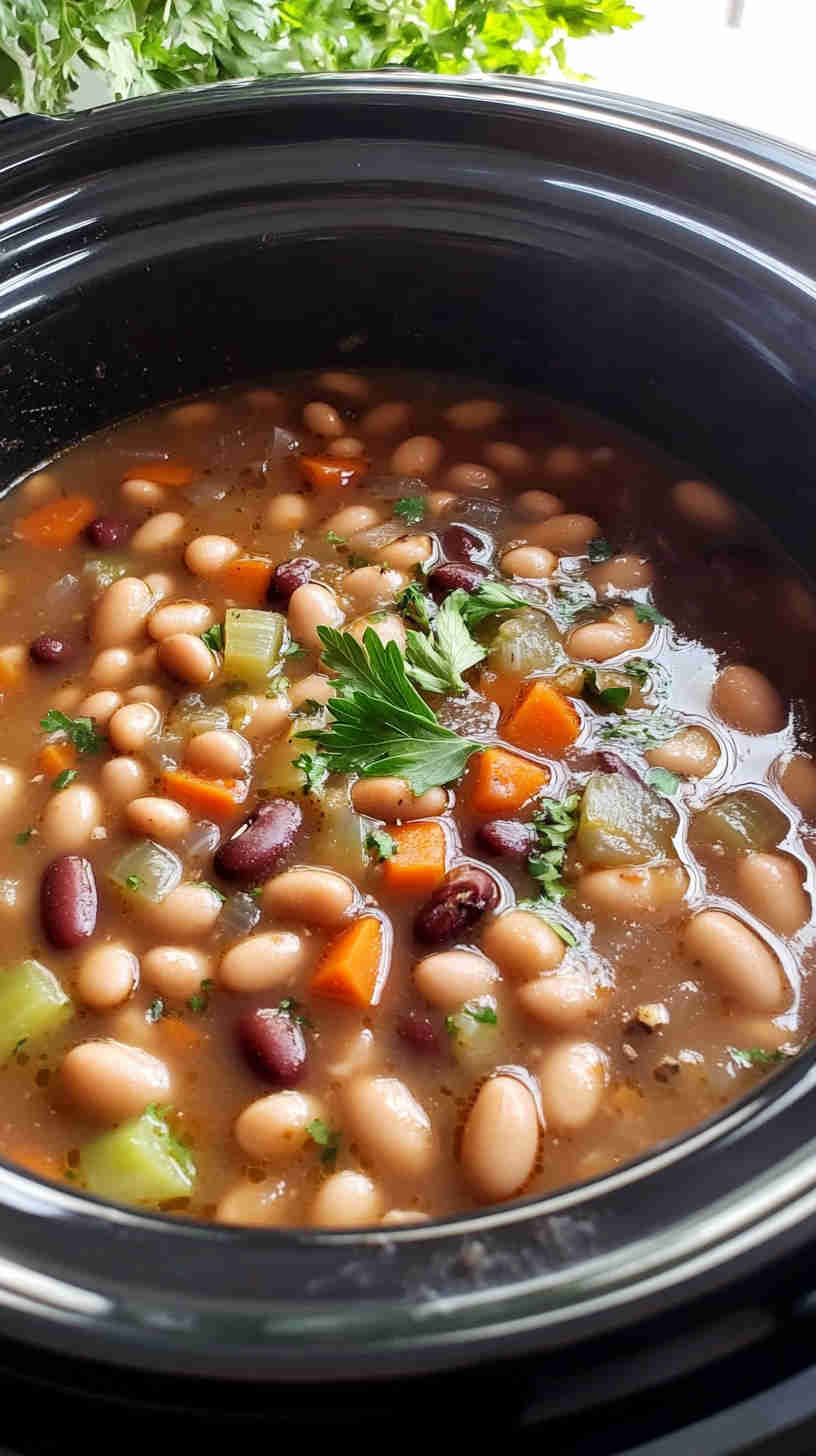 Easy Slow Cooker 15 Bean Soup