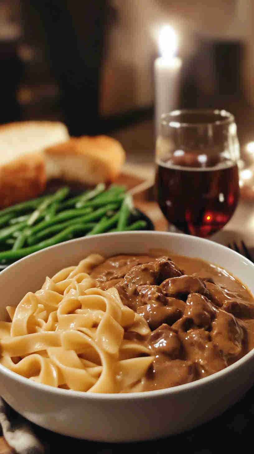 Easy Slow Cooker Beef Stroganoff