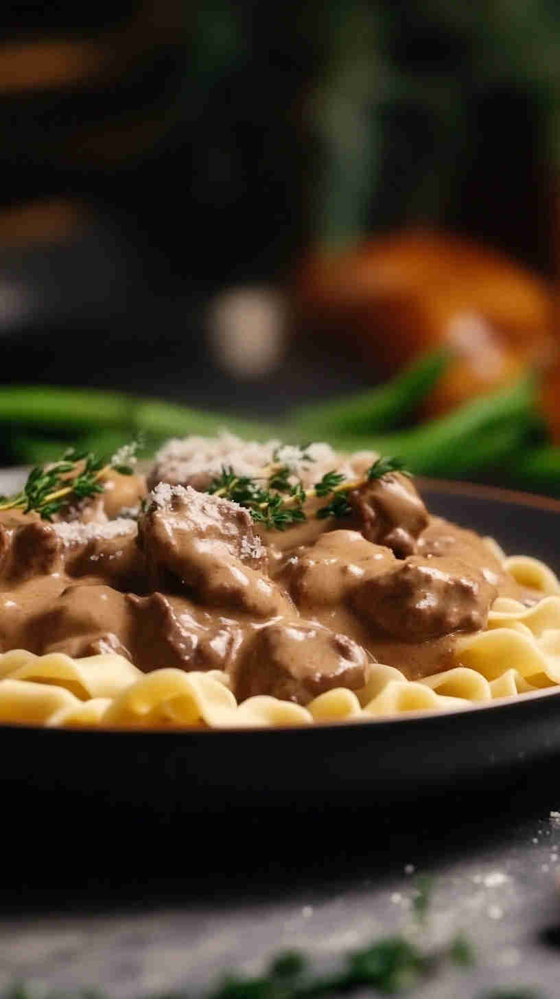 Easy Slow Cooker Beef Stroganoff