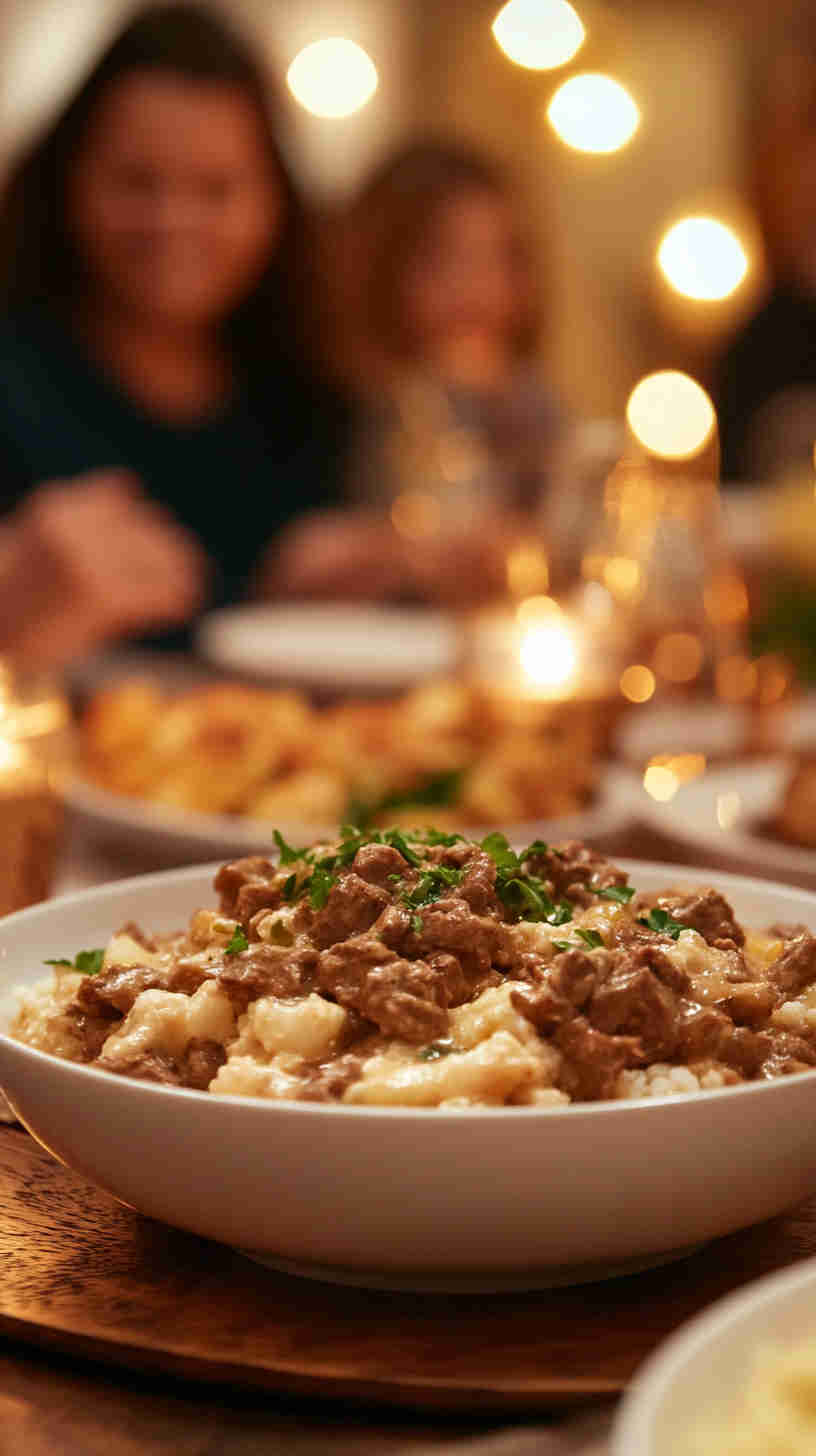 Easy Slow Cooker Beef Stroganoff