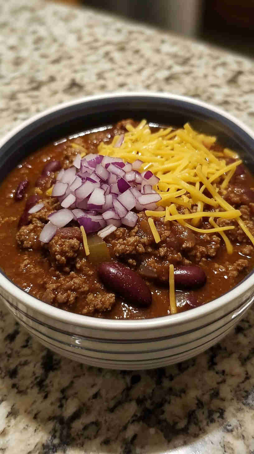 Easy Slow Cooker Beef and Bean Chili