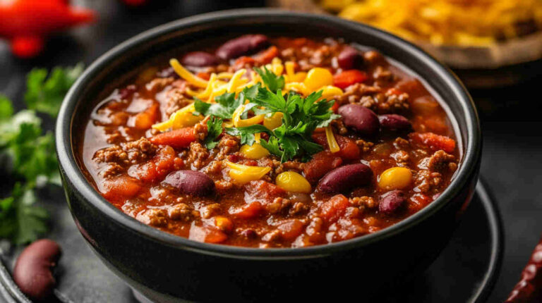 Easy Slow Cooker Beef and Bean Chili