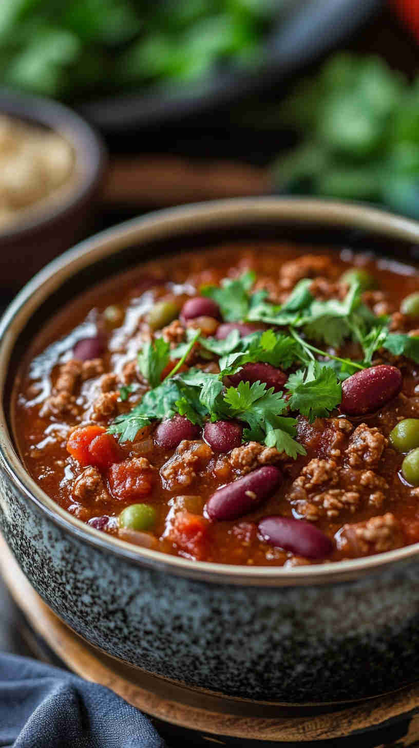 Easy Slow Cooker Beef and Bean Chili
