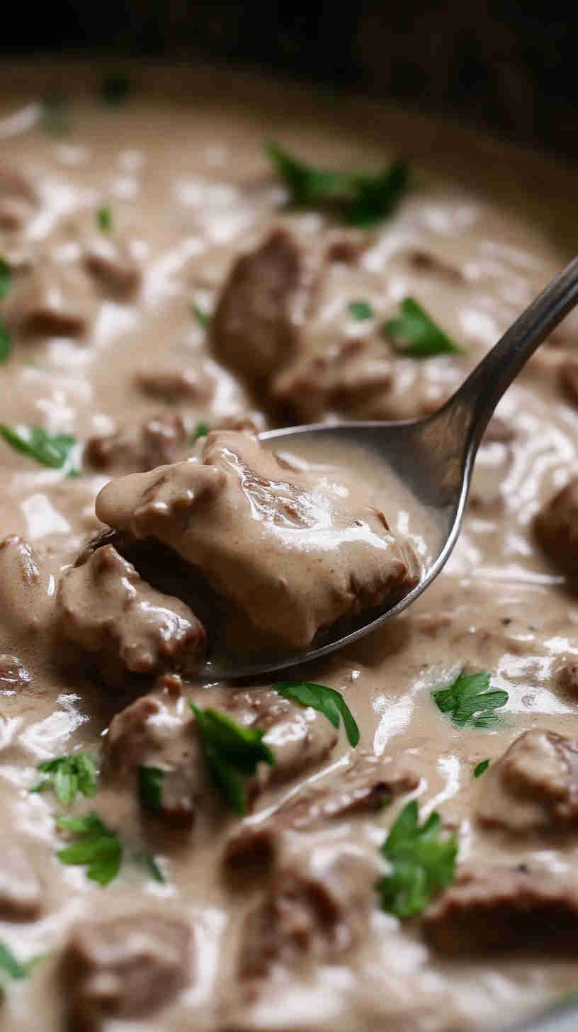 Family Favorite Crock Pot Beef Stroganoff