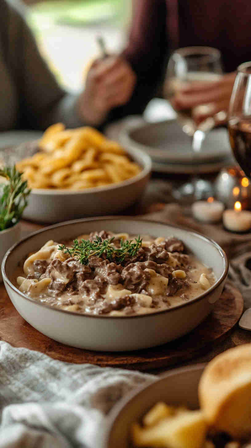 Family Favorite Crock Pot Beef Stroganoff