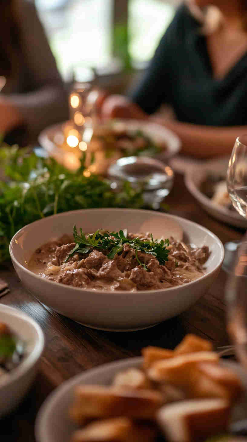 Family Favorite Crock Pot Beef Stroganoff