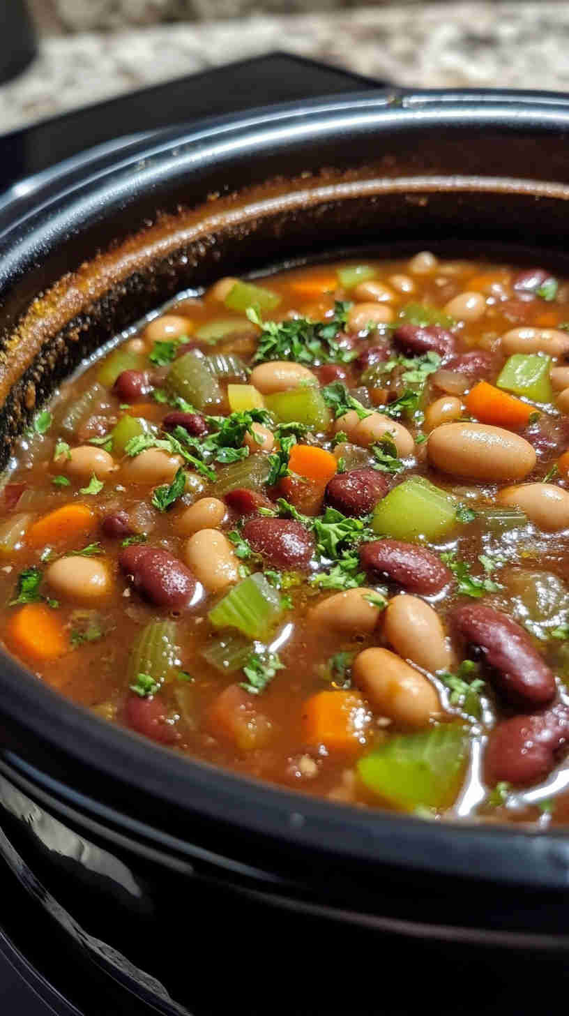 Flavorful 15 Bean Soup for the Slow Cooker