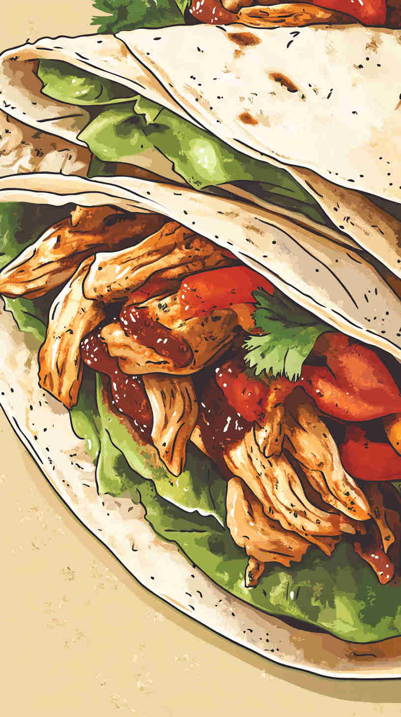 Grilled BBQ Pulled Chicken Wraps