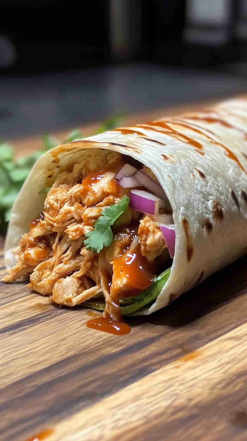 Grilled BBQ Pulled Chicken Wraps