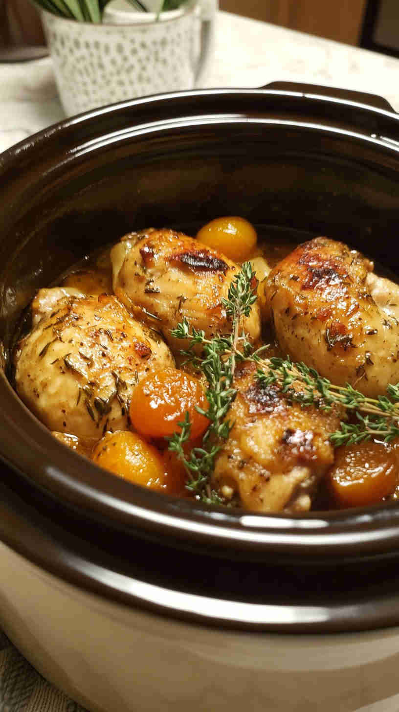 Healthy Slow Cooker Apricot Chicken with a Zesty Twist