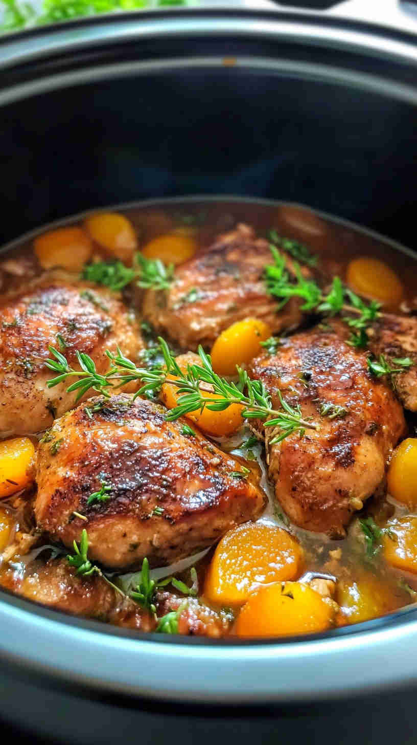 Healthy Slow Cooker Apricot Chicken with a Zesty Twist