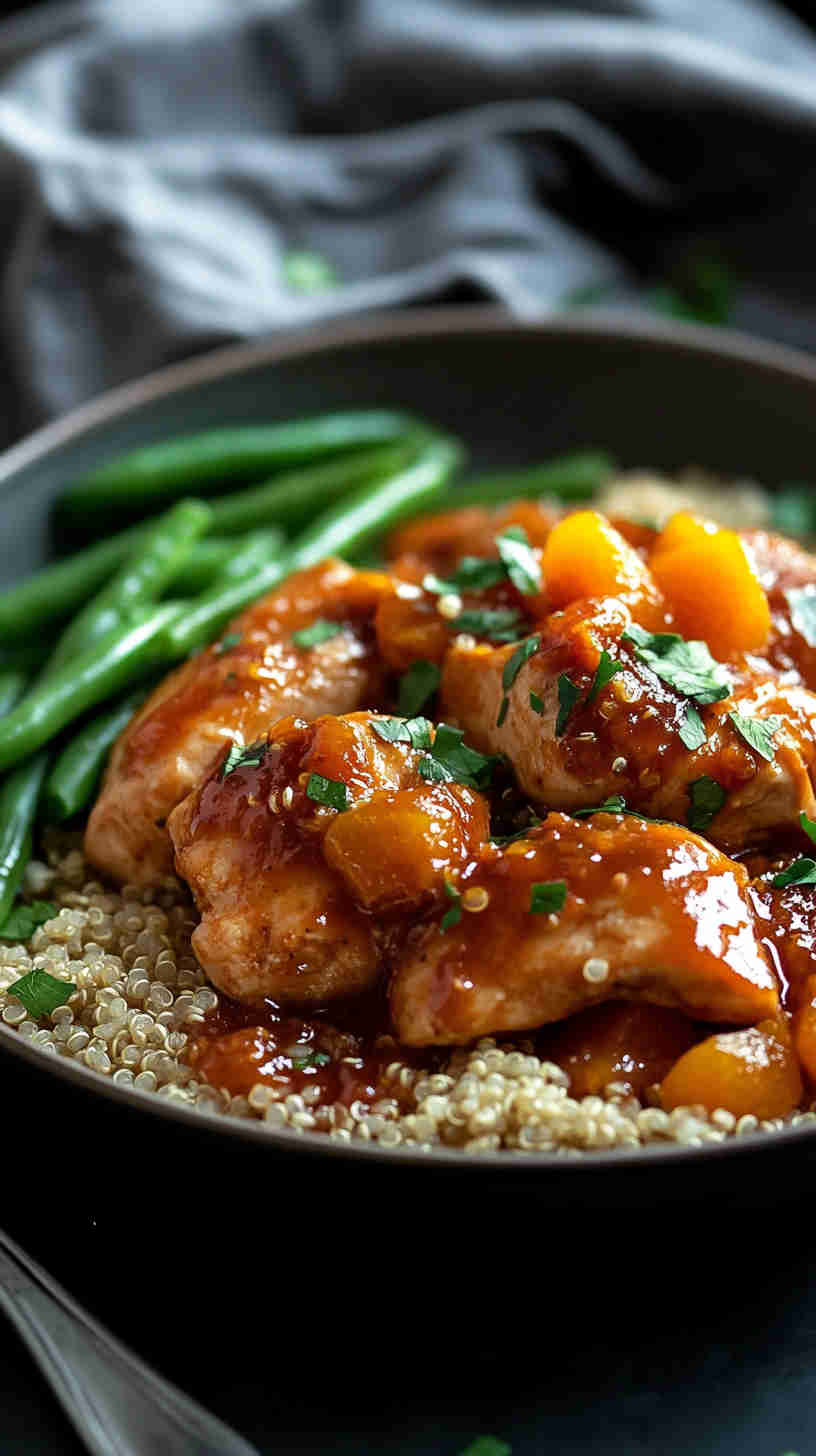 Healthy Slow Cooker Apricot Chicken with a Zesty Twist