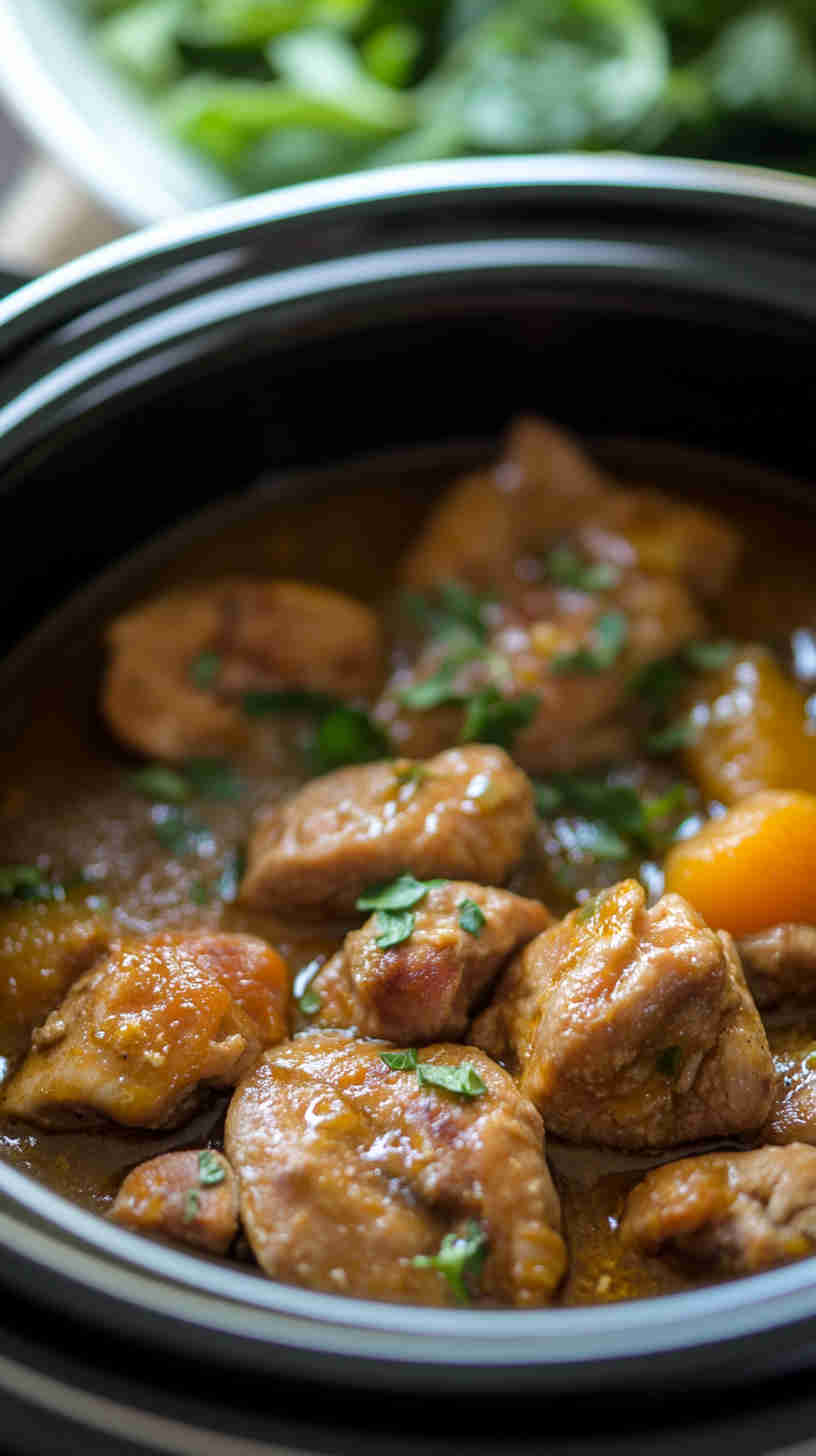 Healthy Slow Cooker Apricot Chicken with a Zesty Twist