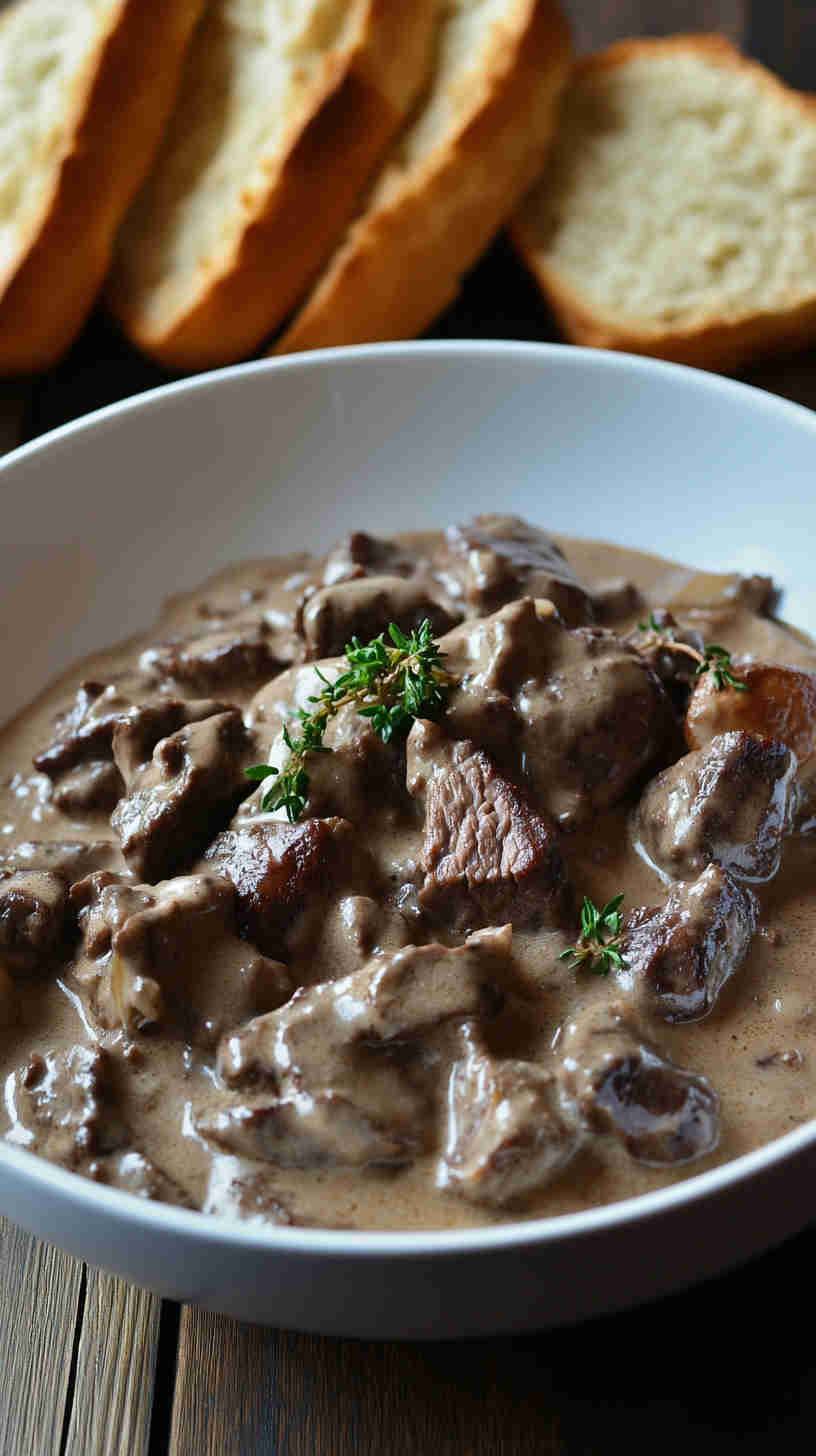 Hearty Homemade Beef Stroganoff in the Crock Pot