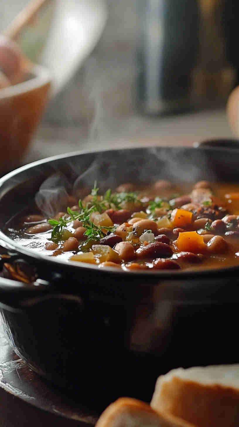Hearty and Healthy 15 Bean Soup in the Slow Cooker
