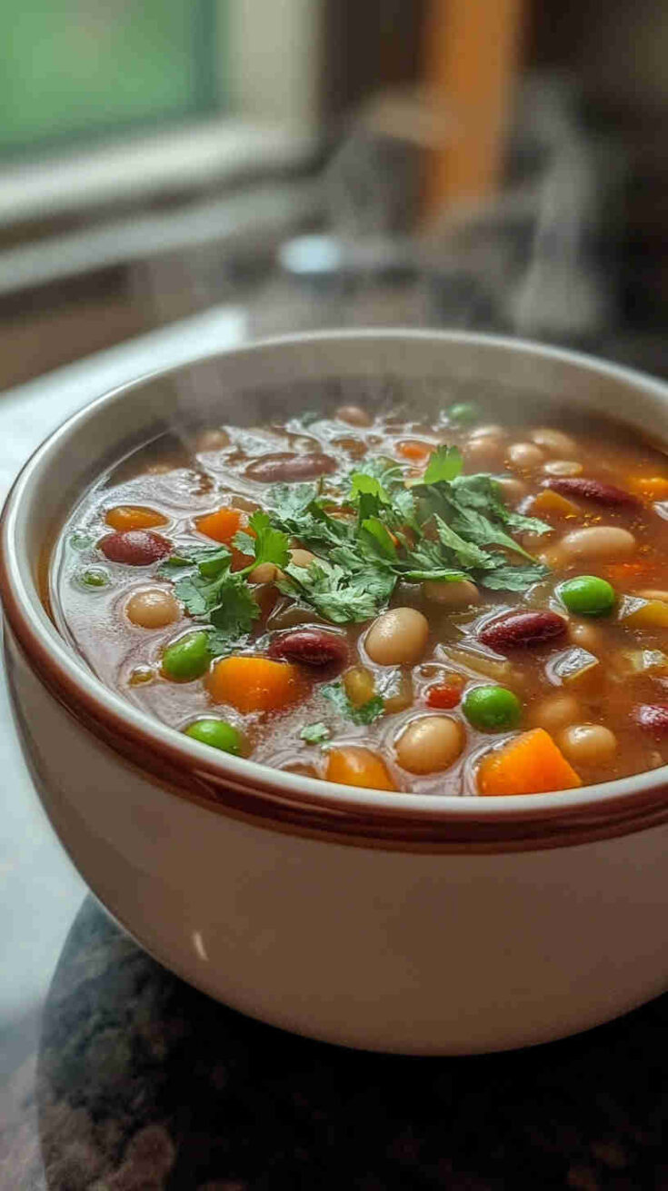 Hearty and Healthy 15 Bean Soup in the Slow Cooker