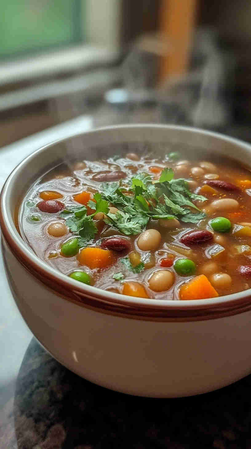 Hearty and Healthy 15 Bean Soup in the Slow Cooker