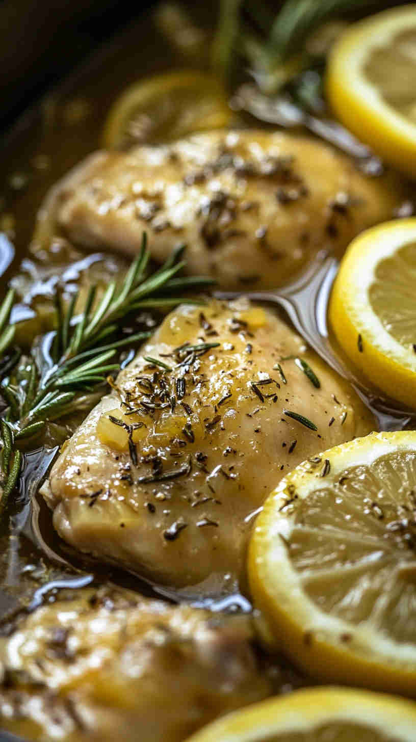 Juicy Slow Cooker Lemon Herb Chicken Breast