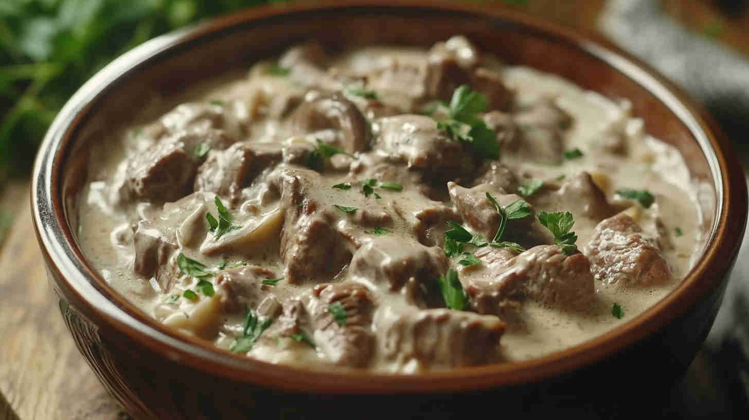 One-Pot Slow Cooker Beef Stroganoff