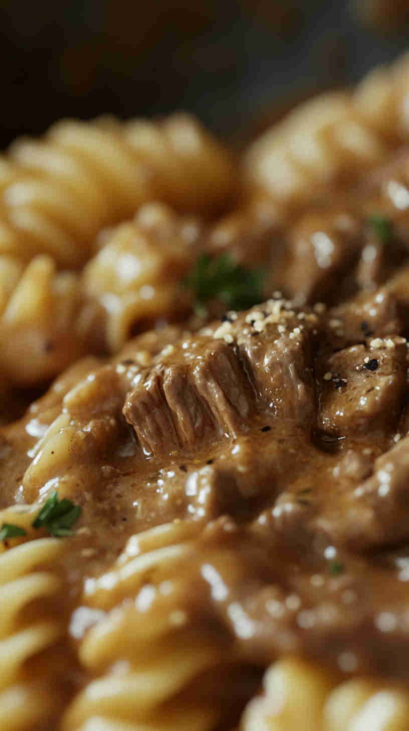 One-Pot Slow Cooker Beef Stroganoff