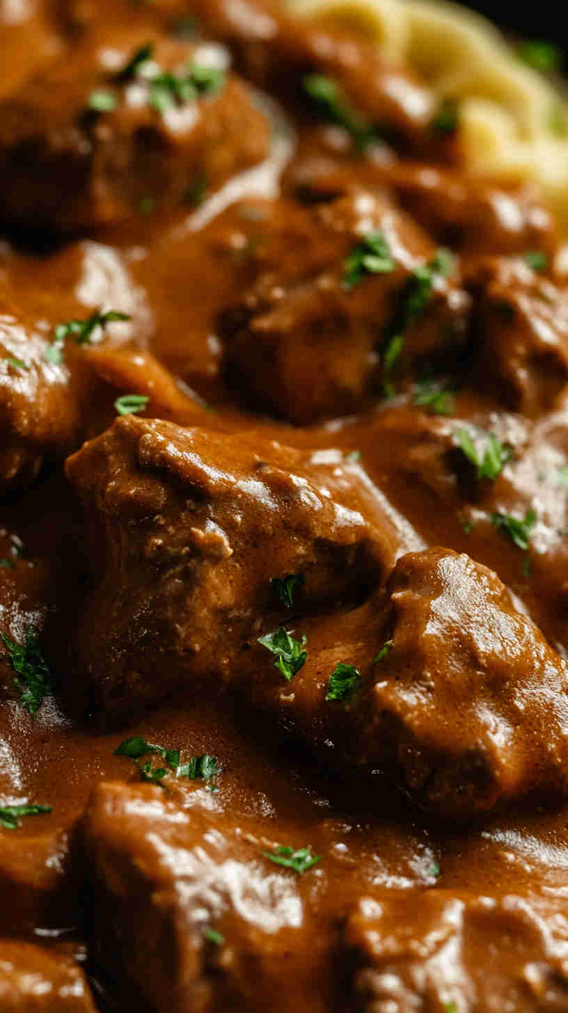 One-Pot Slow Cooker Beef Stroganoff