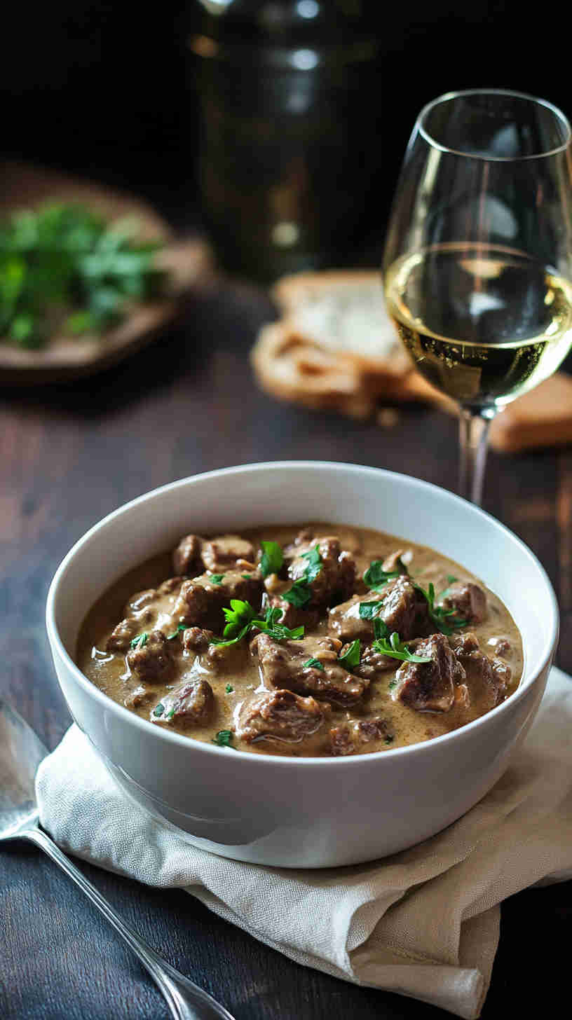 One-Pot Slow Cooker Beef Stroganoff