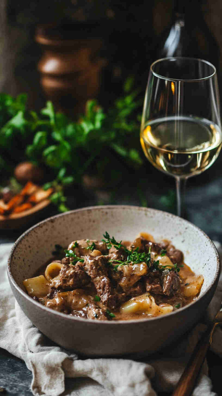 One-Pot Slow Cooker Beef Stroganoff