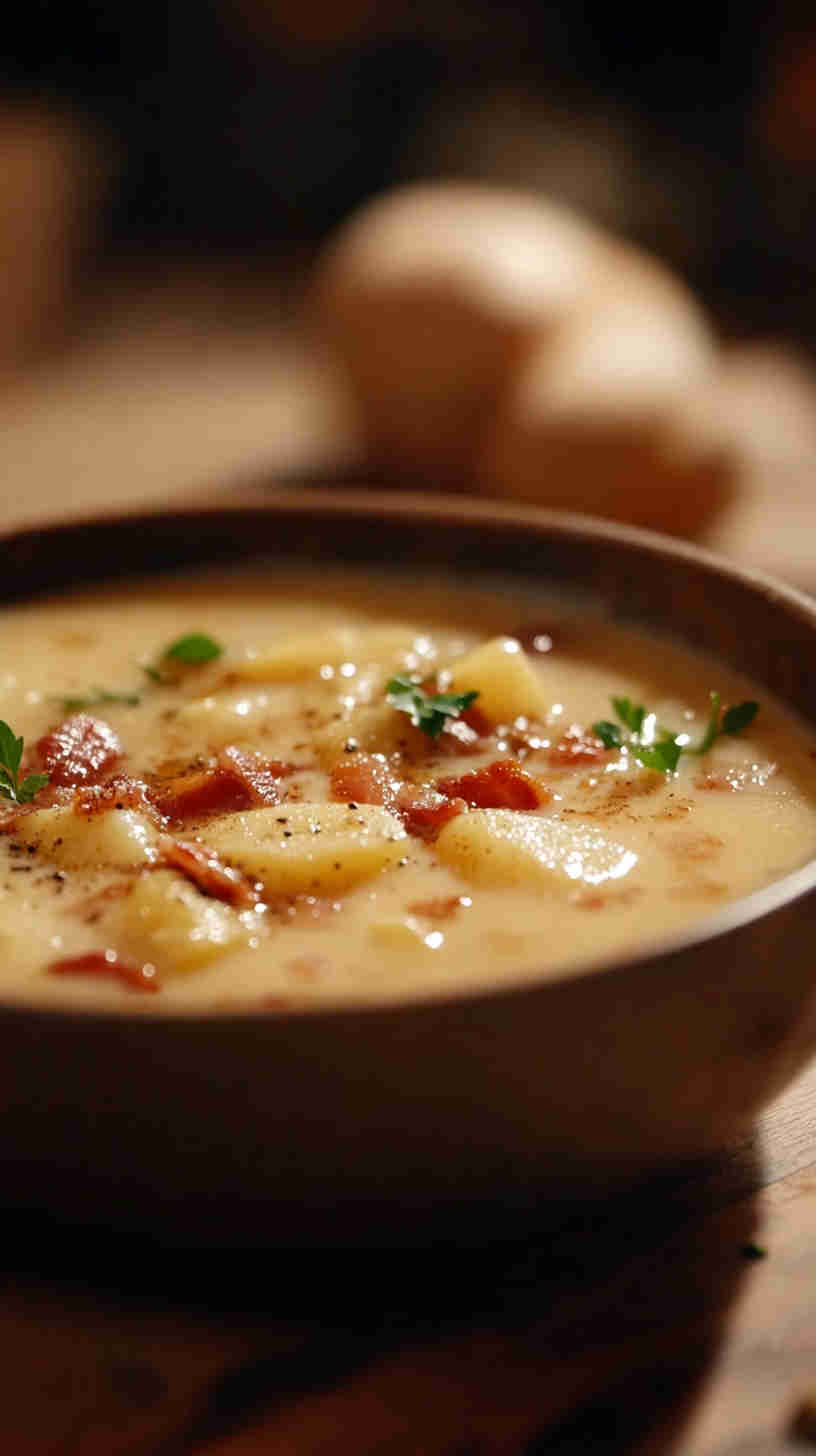 Quick Crockpot Potato Soup with Bacon