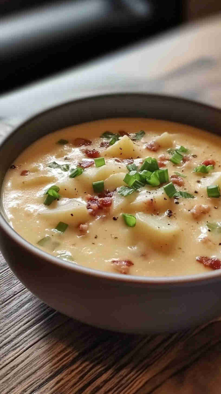 Quick Crockpot Potato Soup with Bacon