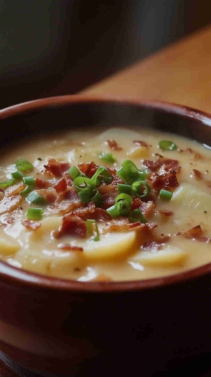 Quick Crockpot Potato Soup with Bacon