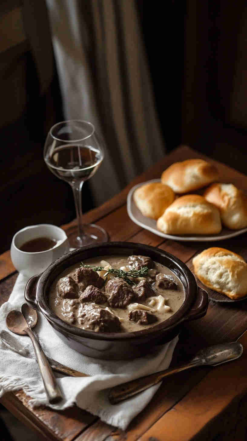 Rich & Savory Beef Stroganoff in the Crock Pot