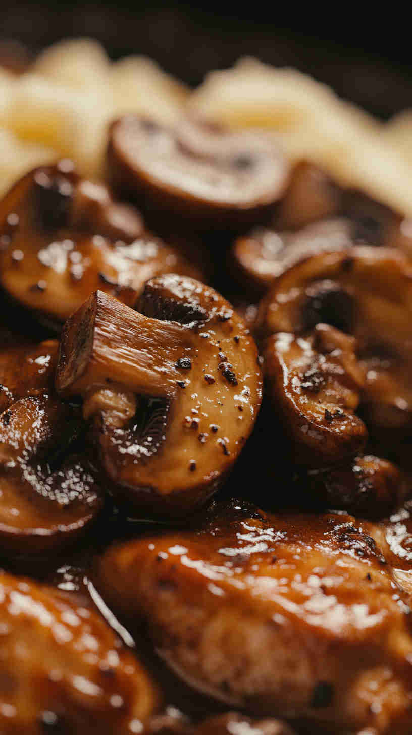 Savory Slow Cooker Mushroom Chicken