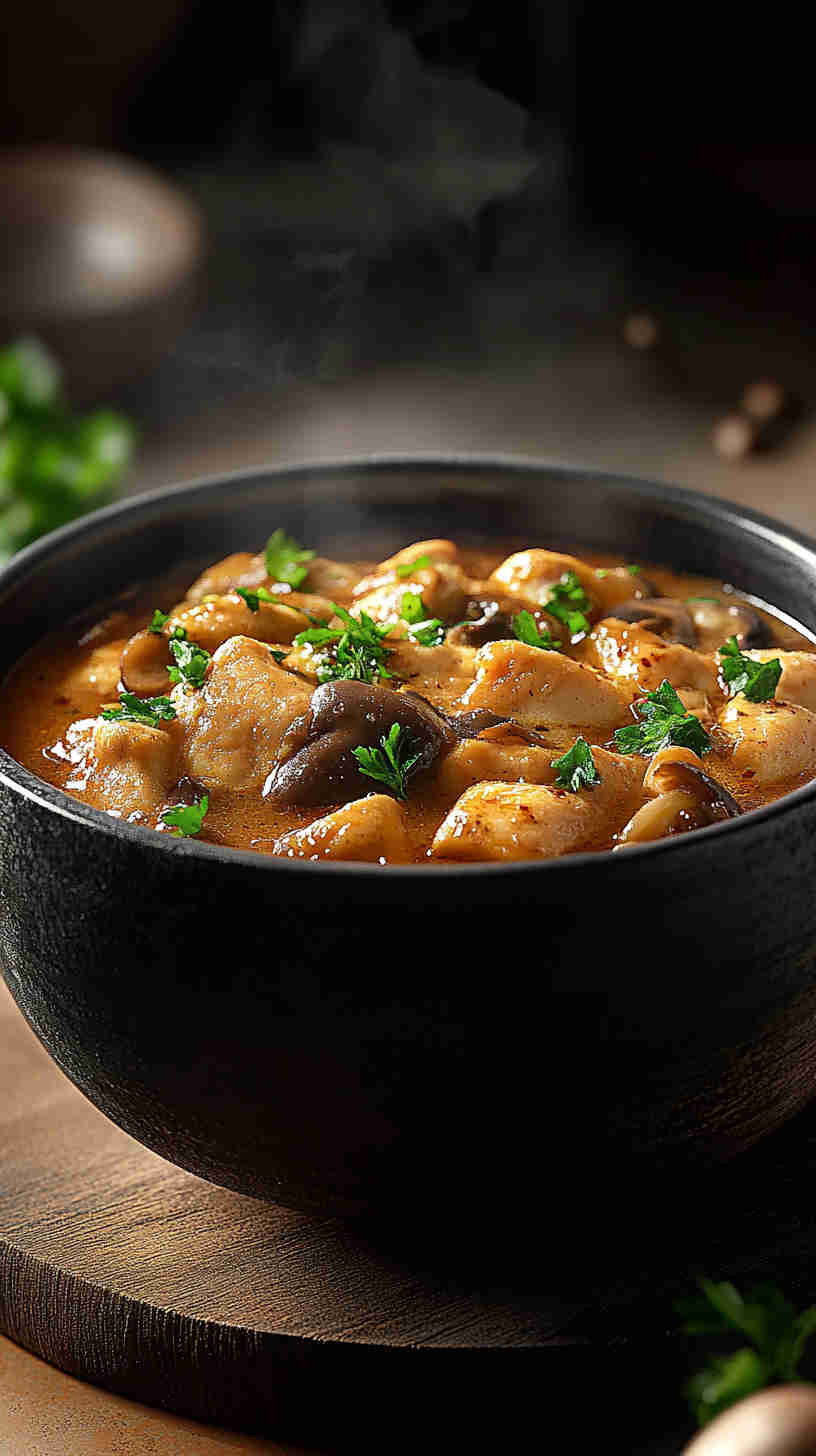 Savory Slow Cooker Mushroom Chicken