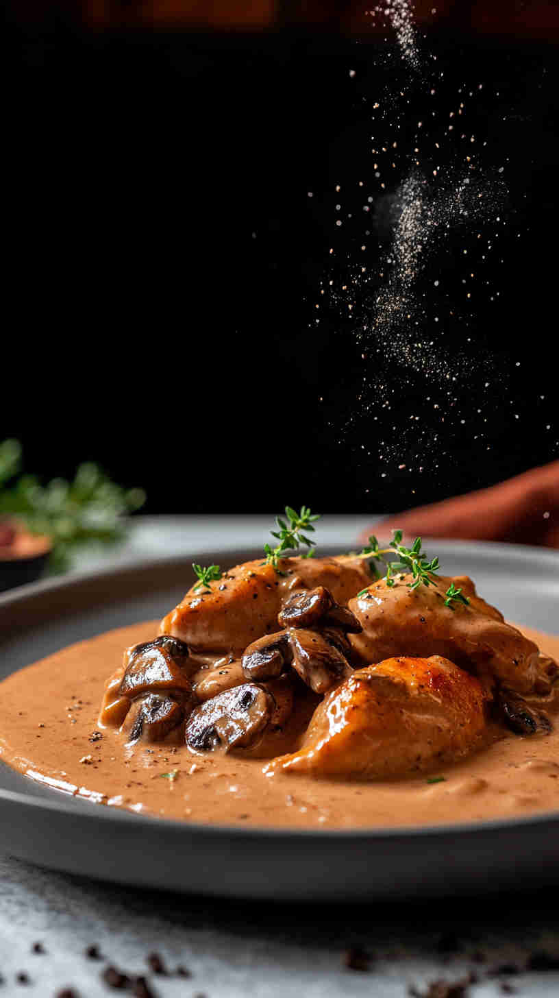 Savory Slow Cooker Mushroom Chicken