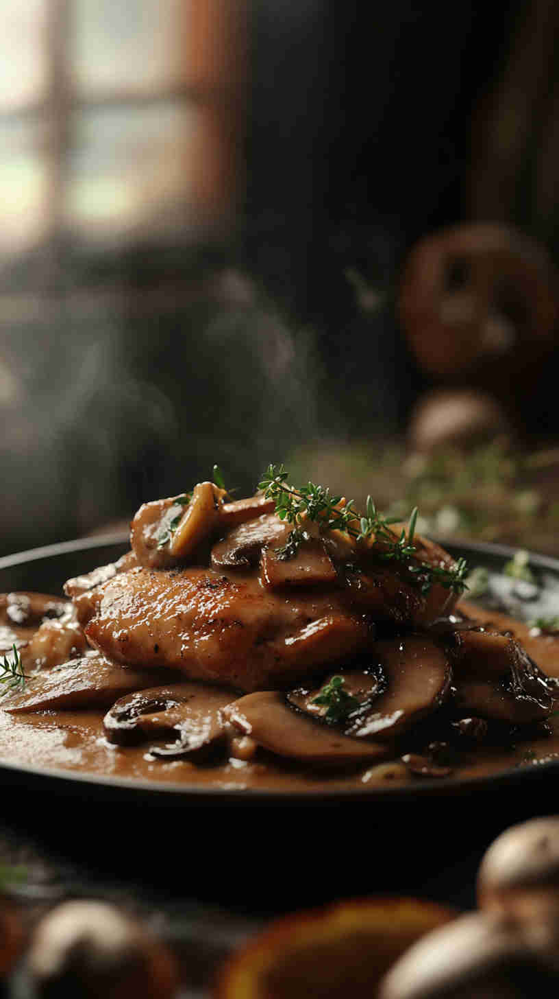 Savory Slow Cooker Mushroom Chicken