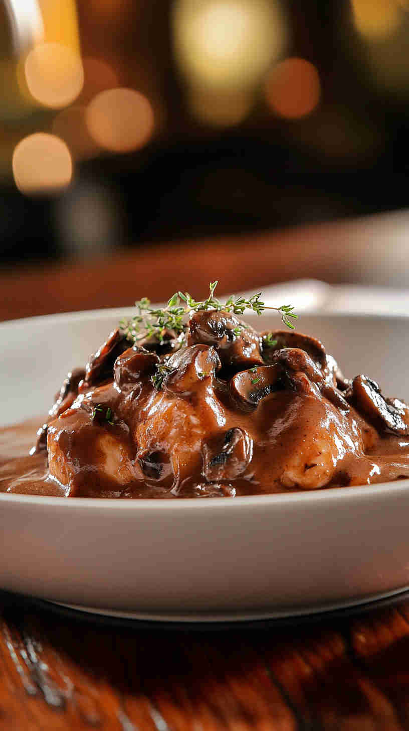Savory Slow Cooker Mushroom Chicken