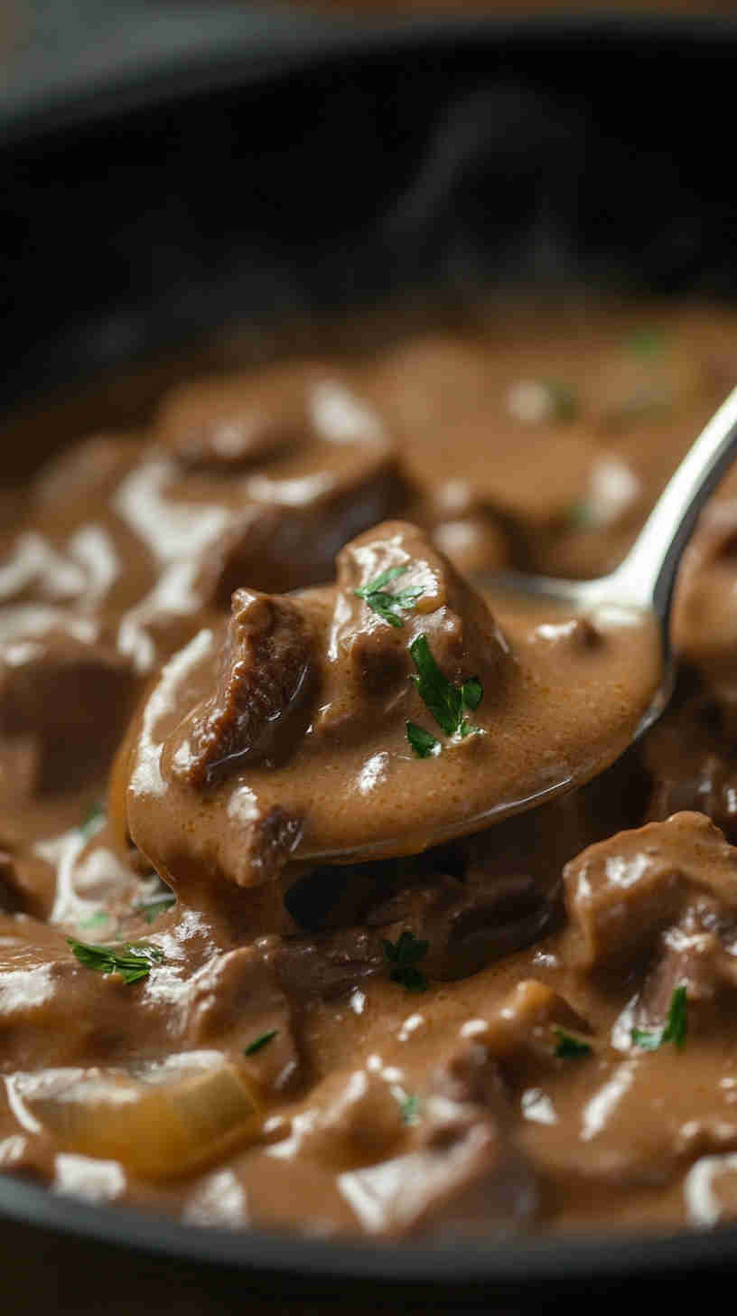 Set & Forget Slow Cooker Beef Stroganoff