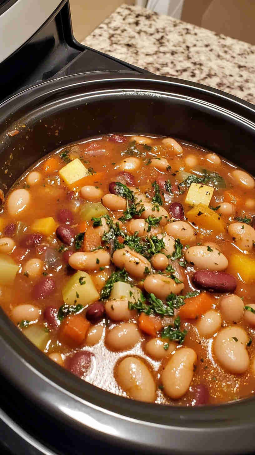 Simple and Savory 15 Bean Soup in the Crock Pot