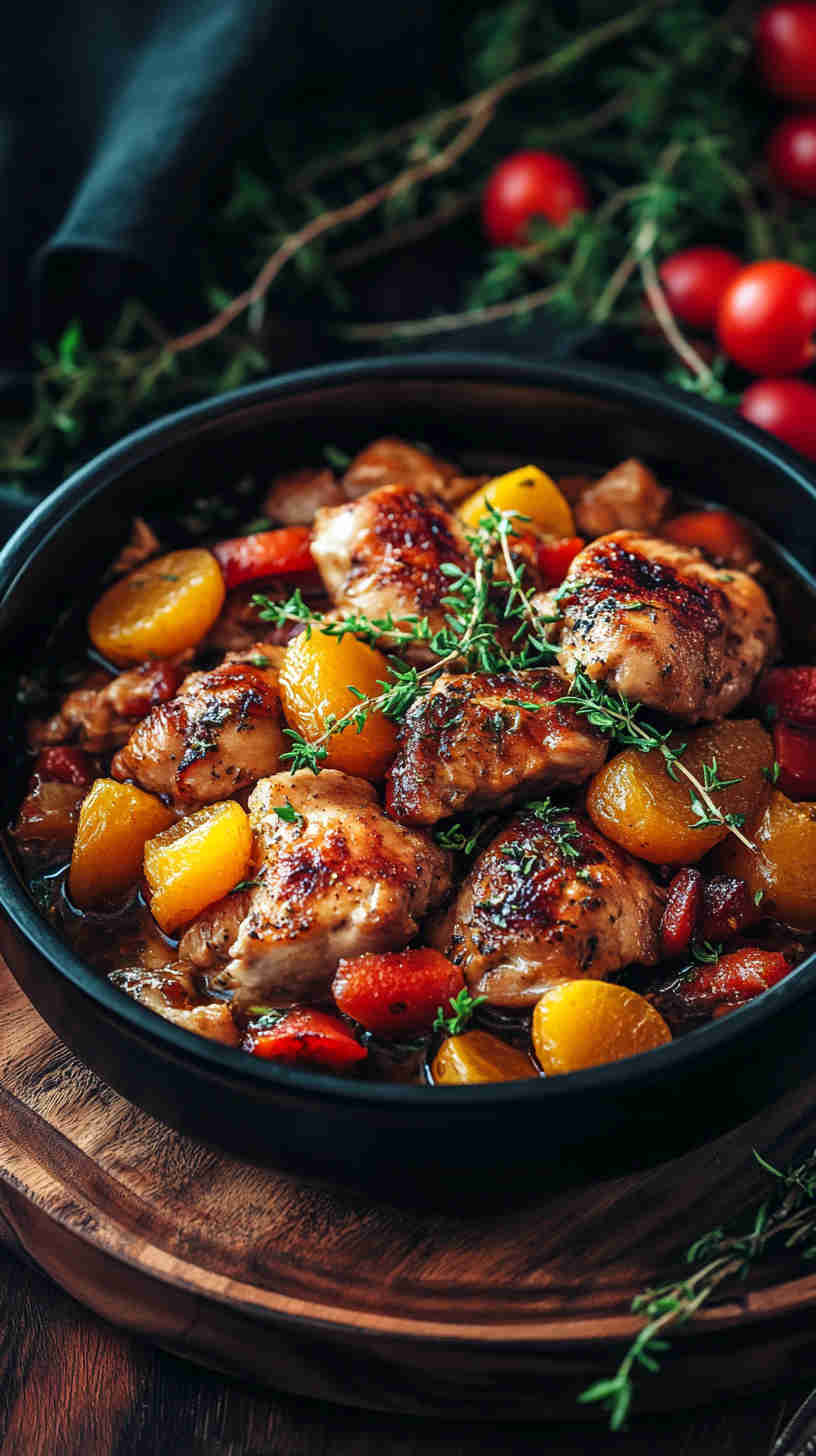 Slow Cooker Apricot Chicken with Vegetables