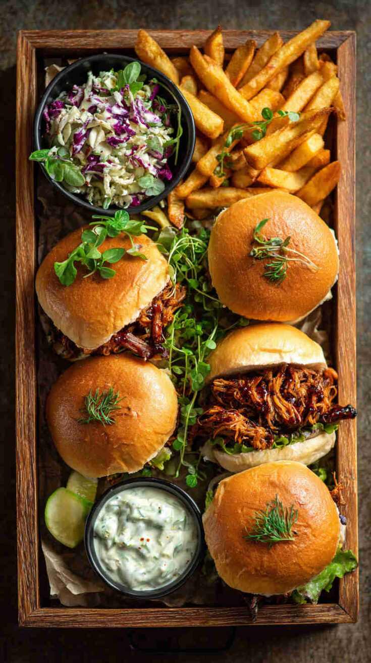 Slow Cooker BBQ Pulled Jackfruit Sliders