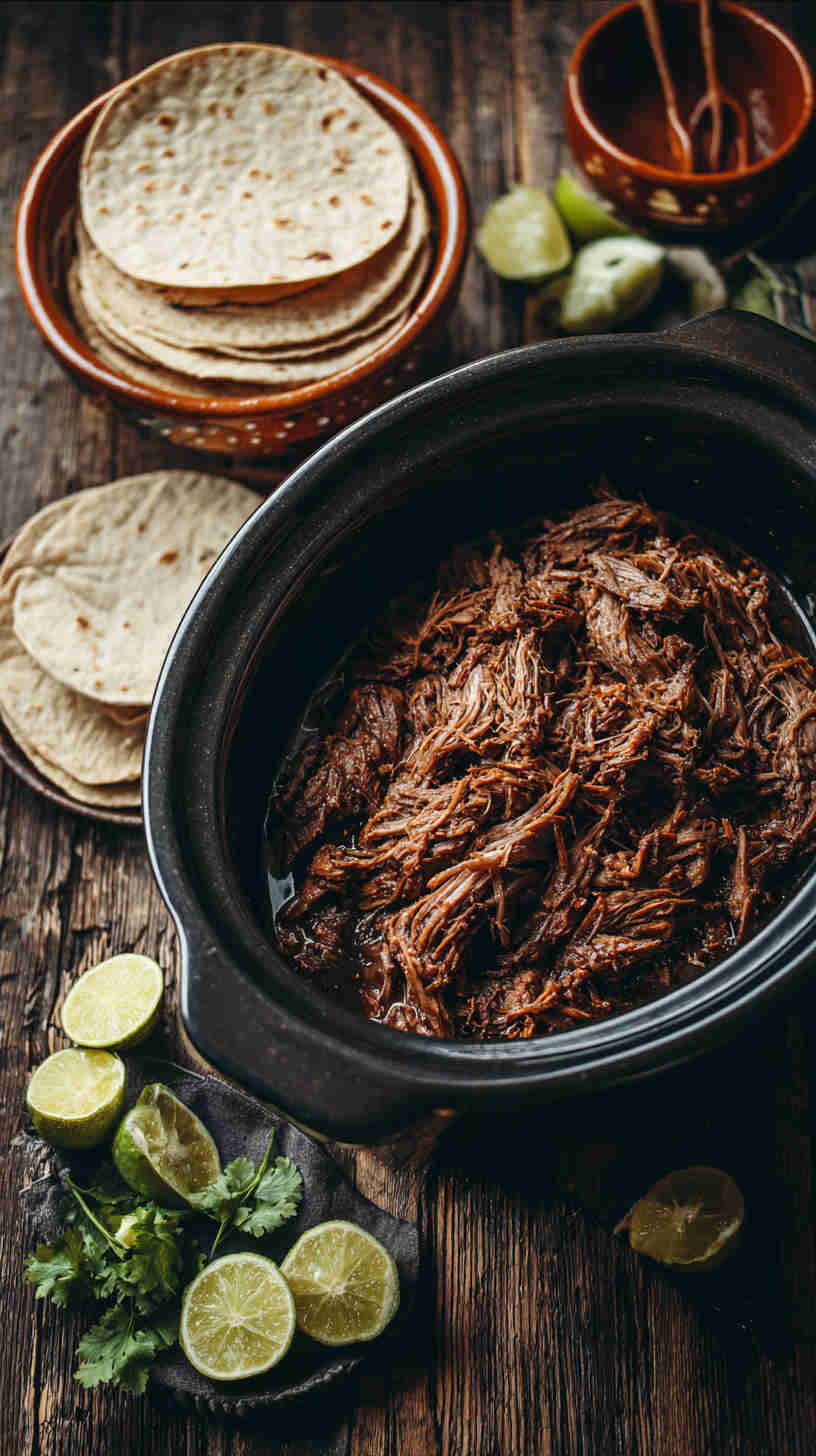 Slow Cooker Barbacoa Beef Taco Filling