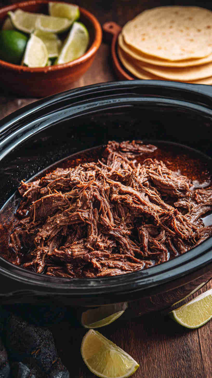 Slow Cooker Barbacoa Beef Taco Filling
