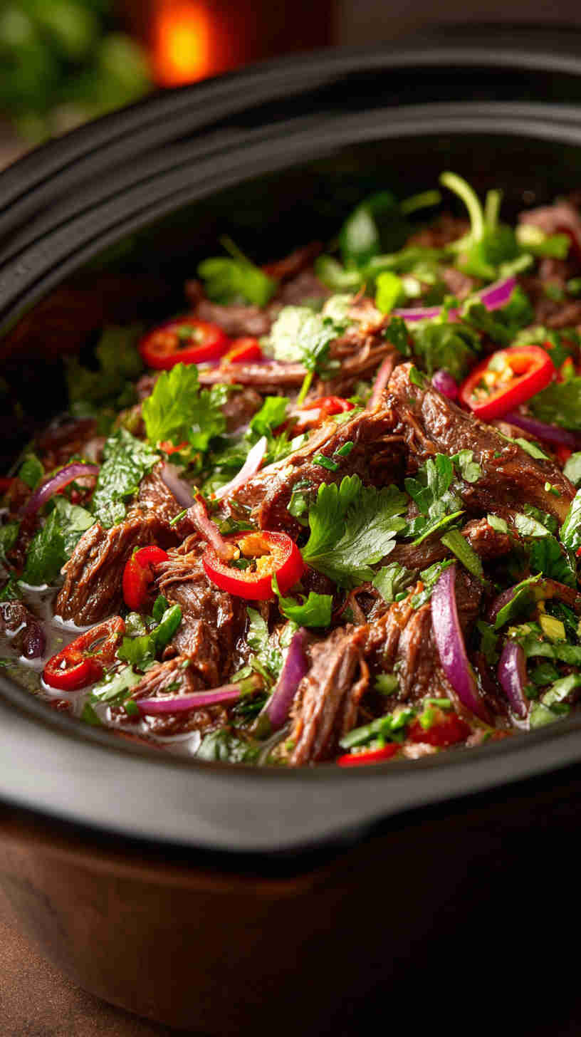 Slow Cooker Barbacoa Beef Taco Filling