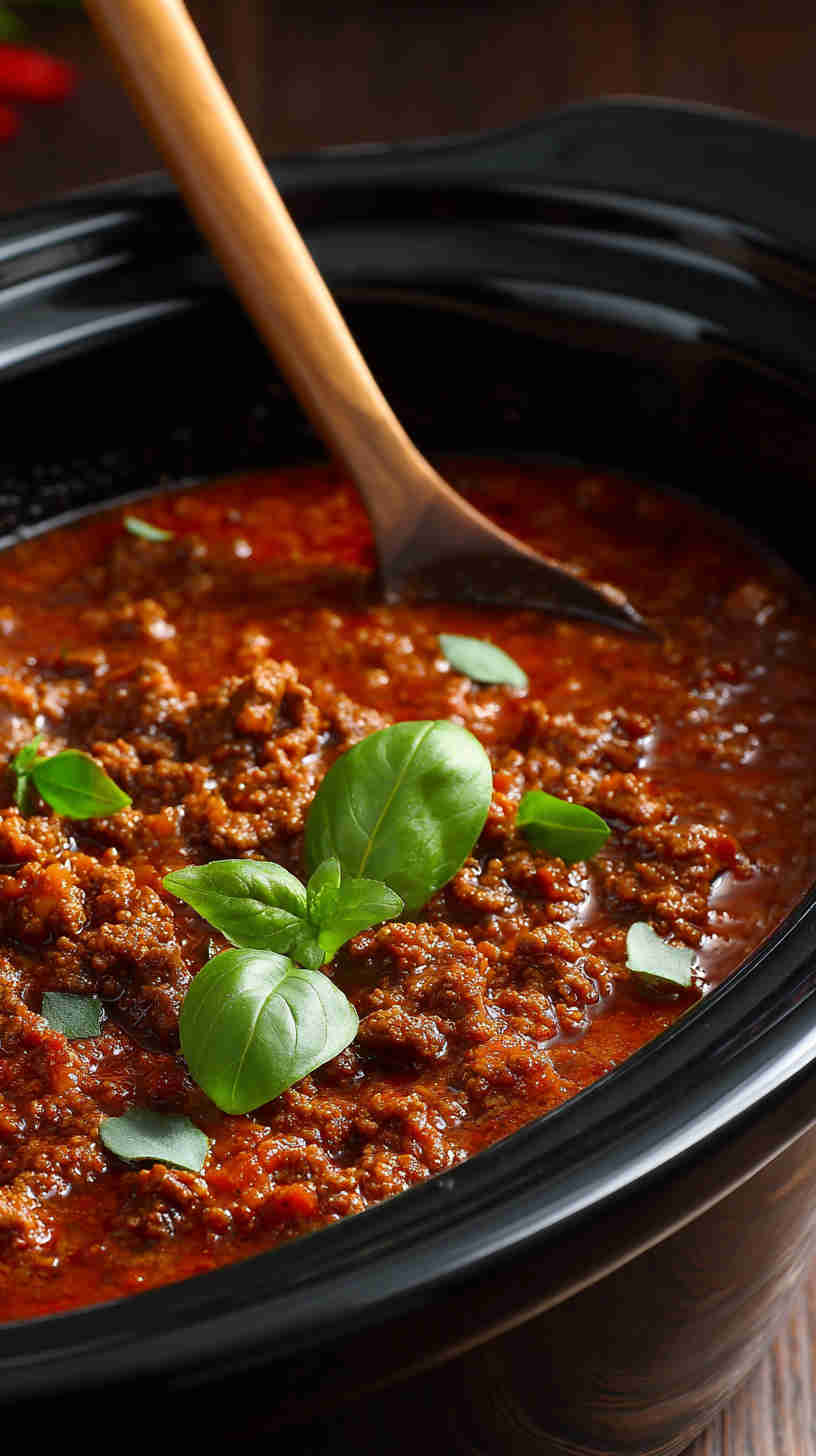 Slow Cooker Bolognese Sauce with Beef and Pork