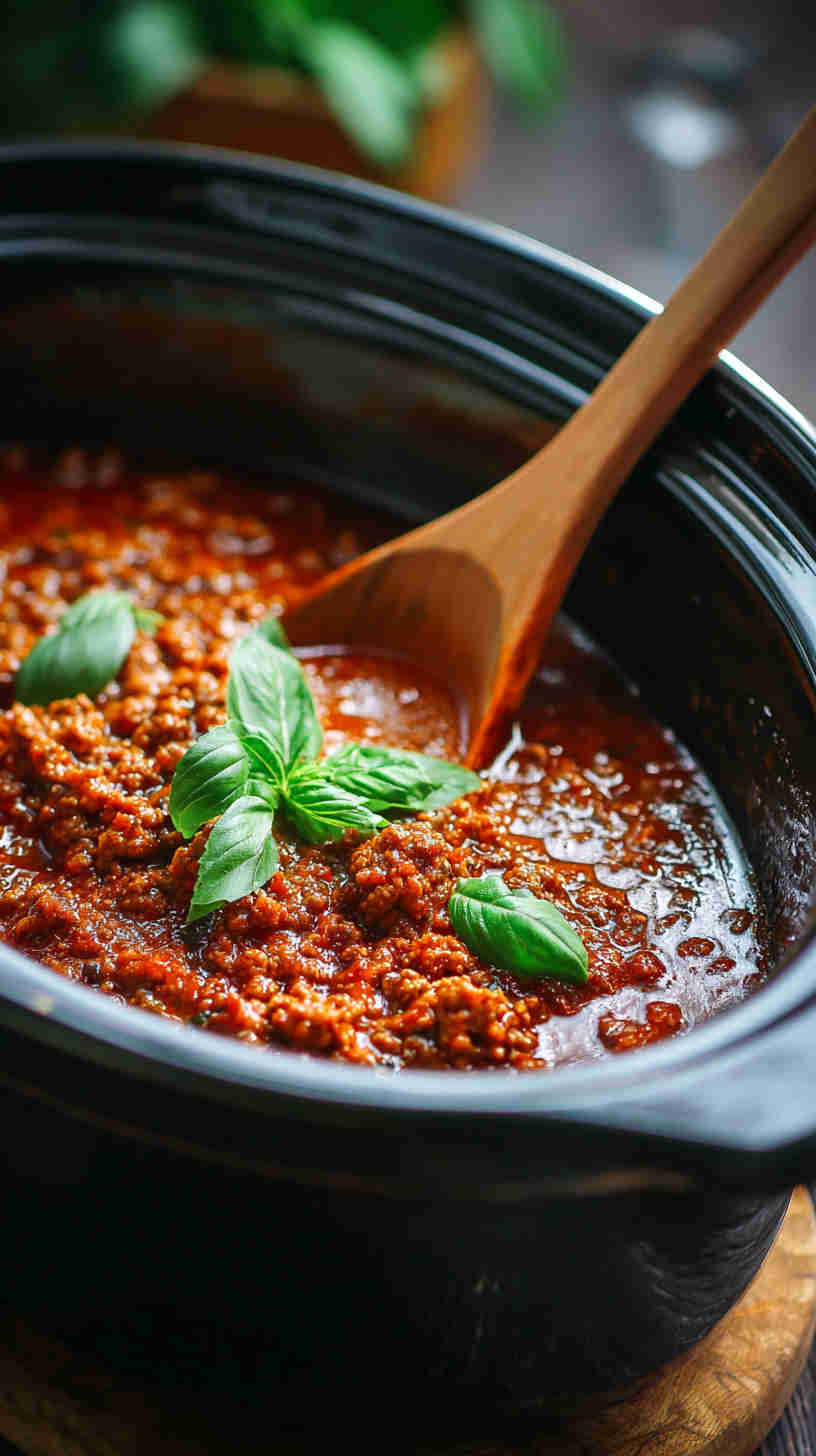 Slow Cooker Bolognese Sauce with Beef and Pork