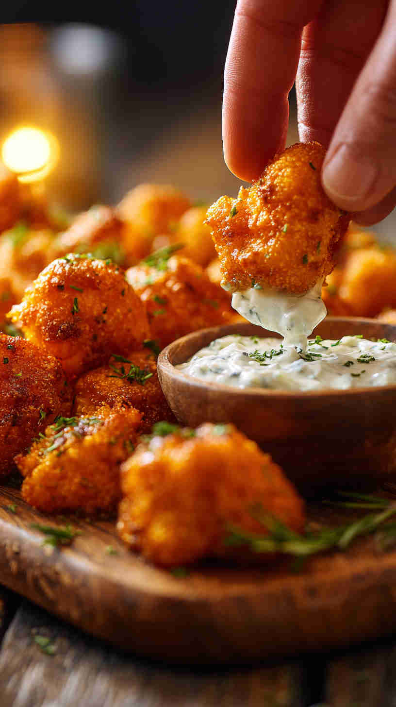 Slow Cooker Buffalo Cauliflower Bites